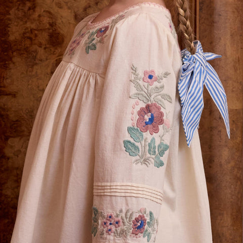Apolina（アポリナ）2026AW STEVIE LS DRESS - MILK-CREAM -　キッズワンピース
