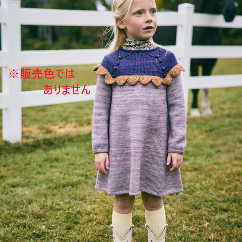 ・【W-d1】Misha&Puff（ミーシャアンドパフ）2024AW Scallop Yoke Tunic Dress -Camel Confetti- スカラップチュニックドレス