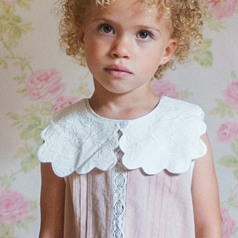 Little Cotton Clothes 2024AW Button Pointelle Tee - Marsala Buttoned pointelle long sleeve T-shirt