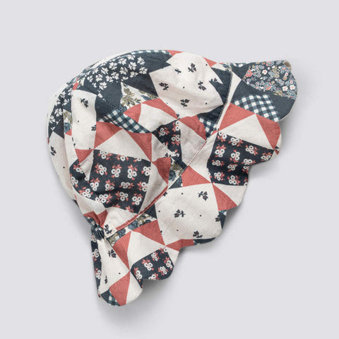 Little Cotton Clothes 2024AW Button Pointelle Tee - Marsala Buttoned pointelle long sleeve T-shirt