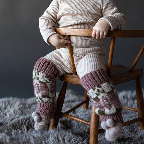 【50%OFFセール】Mabli Knitwear（マブリ） 2023AW SGLEFRIO LEG WARMERS BLUSH,JADE レッグウォーマー