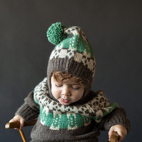 【50%OFFセール】Mabli Knitwear（マブリ） 2023AW SGLEFRIO PIXIE HOOD WALNUT ピクシーニット帽