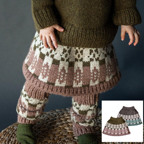 【50%オフセール】Mabli Knitwear（マブリ） 2023AW SGLEFRIO SKIRT OLIVE,WALNUT アルパカスカート