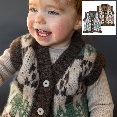 ★Mabli Knitwear（マブリ） 2023AW SGLEFRIO VEST OLIVE,WALNUT ベスト