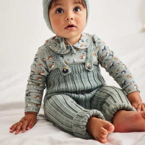 【D1】Misha&Puff（ミーシャアンドパフ）2026aw Baby Rib Longies - Onsen - ベビーリブ編みオーバーオール