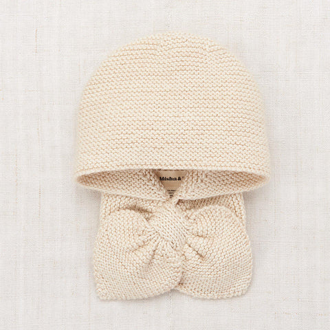 [D2] Misha &amp; Puff 2024AW Sledding Hood -String- Baby hand-knitted hood