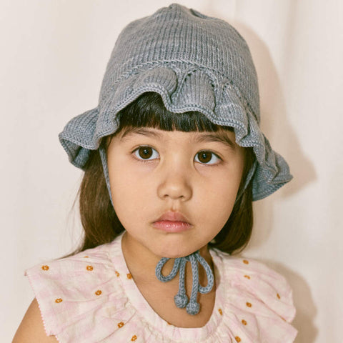 [D2] Misha &amp; Puff 2024AW Strata Garter Hat - Citron x Pink Lilac - Kids' knit hat