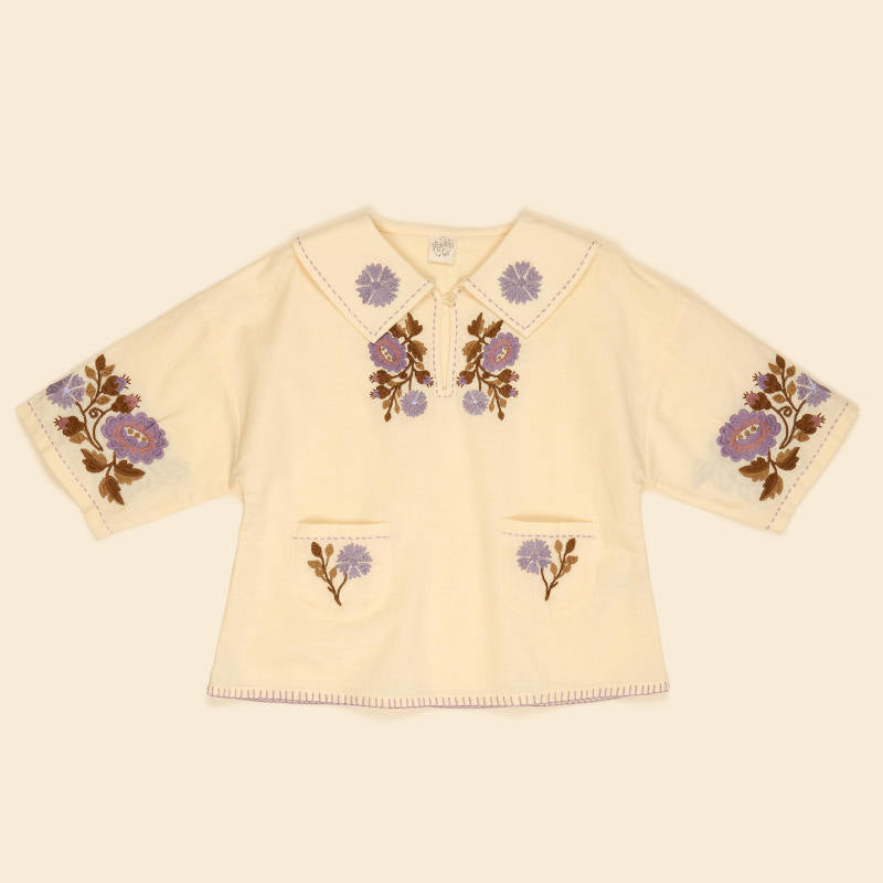 Apolina（アポリナ）2026AW THALIA BLOUSE - CREAM - キッズブラウス