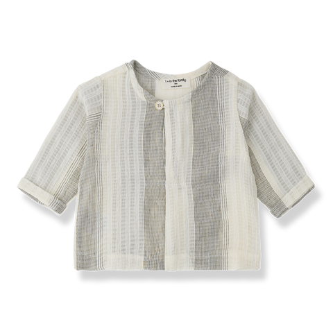 1 + in the family（ワンモア イン ザ ファミリー） 2026SS  TORRENT -grey- ストライプ柄シャツ