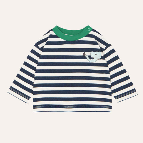 The Campamento（カンパメント） 2024AW BLUE STRIPES LONG SLEEVES BABY TSHIRT ストライプ長袖トップス