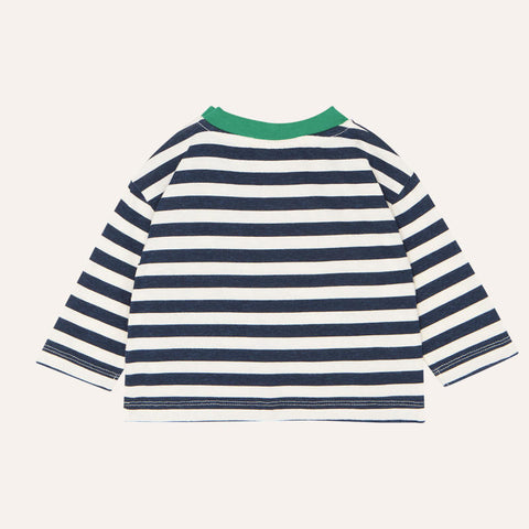 The Campamento（カンパメント） 2024AW BLUE STRIPES LONG SLEEVES BABY TSHIRT ストライプ長袖トップス