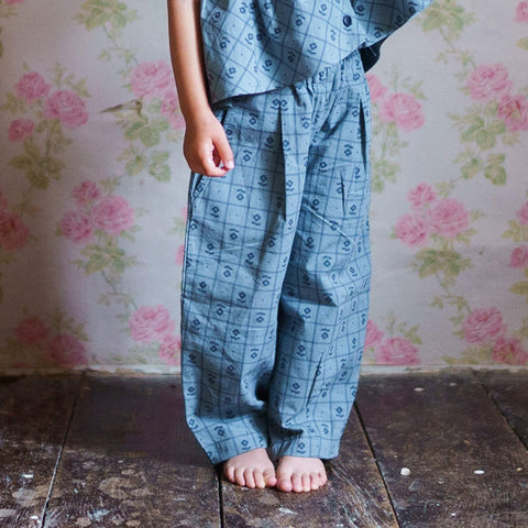 Little Cotton Clothes 2024AW Button Pointelle Tee - Marsala Buttoned pointelle long sleeve T-shirt