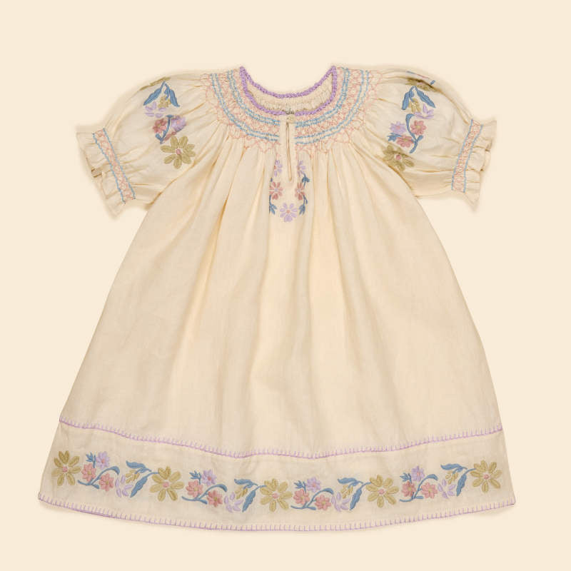 Apolina（アポリナ）2026SS VERNA SMOCK DRESS - cream - キッズ