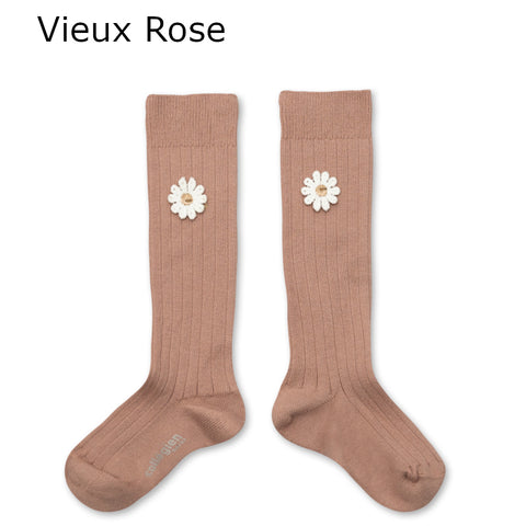 [Back in stock] collegien Dalia Jacquard Flower Knee-high Socks [2650]