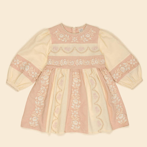 Apolina（アポリナ）2026AW WILMA DRESS - DRIED ROSE/CREAM -　キッズワンピース.