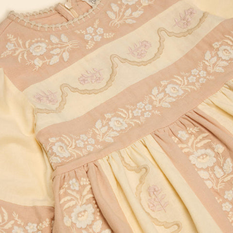 Apolina（アポリナ）2026AW WILMA DRESS - DRIED ROSE/CREAM -　キッズワンピース.