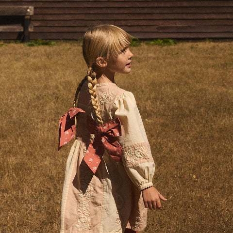 Apolina（アポリナ）2026AW WILMA DRESS - DRIED ROSE/CREAM -　キッズワンピース.