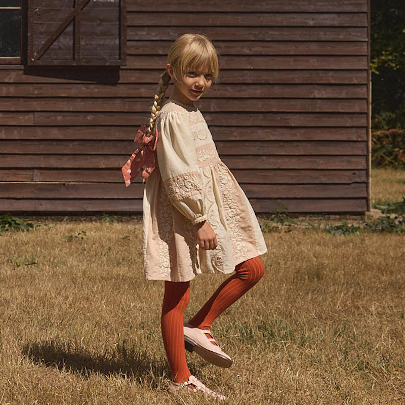 Apolina（アポリナ）2026AW WILMA DRESS - DRIED ROSE/CREAM - キッズ