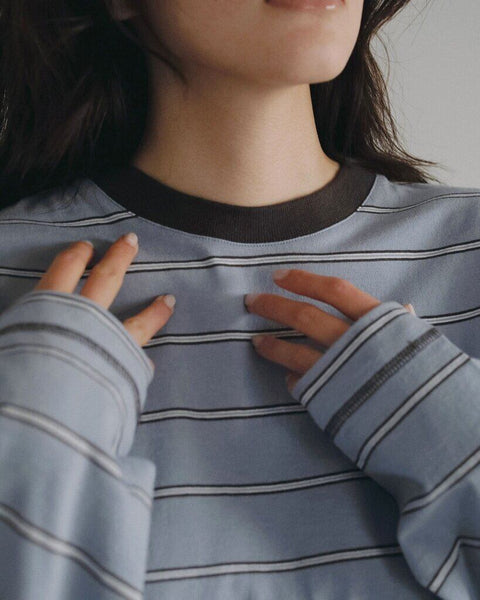 【3月中旬入荷次第お届けのご予約】anuke（アンヌーク） Border Loose Long T-shirts 62620620.