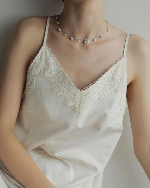 【3月上旬入荷次第お届けのご予約】anuke（アンヌーク） Twill Lace Camisole 62710404.