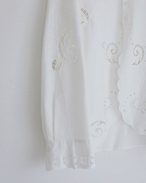 【3月下旬入荷次第お届けのご予約】anuke（アンヌーク） Cutwork Opencollar Shirts 62710419.