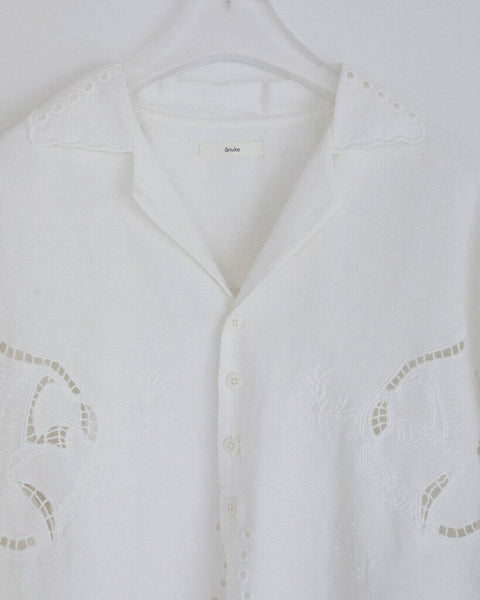 【3月下旬入荷次第お届けのご予約】anuke（アンヌーク） Cutwork Opencollar Shirts 62710419.