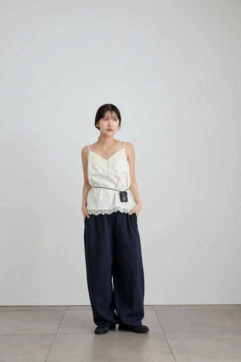 【3月上旬入荷次第お届けのご予約】anuke（アンヌーク） Twill Lace Camisole 62710404.