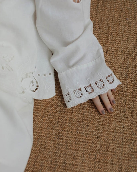 【3月下旬入荷次第お届けのご予約】anuke（アンヌーク） Cutwork Opencollar Shirts 62710419.