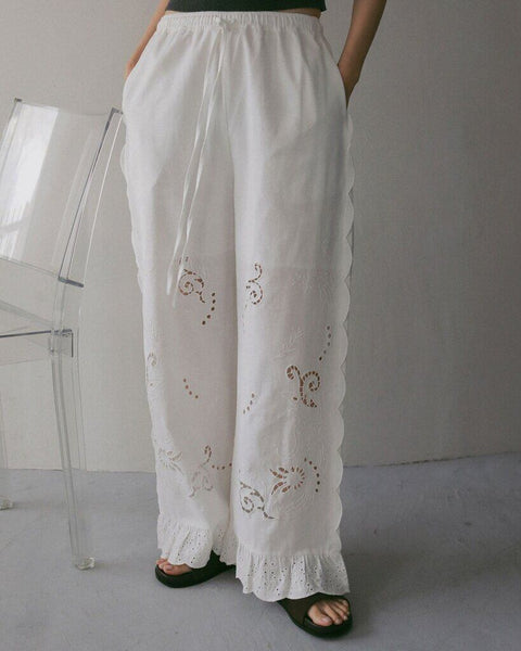 【3月下旬入荷次第お届けのご予約】anuke（アンヌーク） Cutwork Lace Pants 62710707.