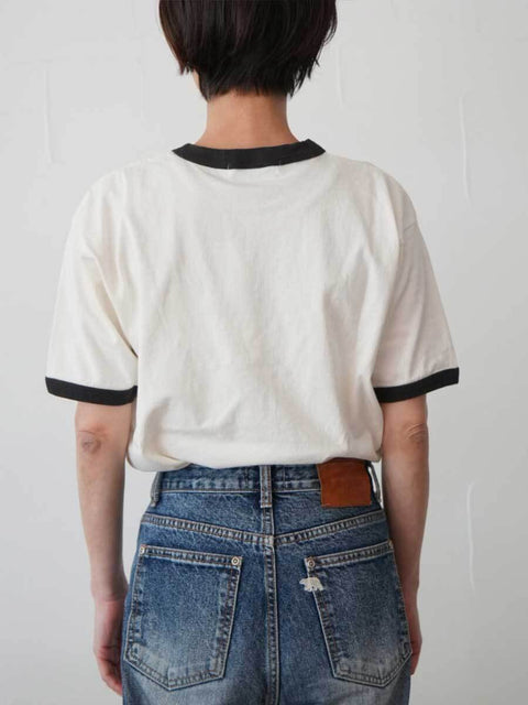 382. JOHNBULLE ジョンブル / MICKEY MOUSE RINGER Tシャツ(ホワイト/ブラック/ブラウン/ブルー)ユニセックス  (JT262C16)