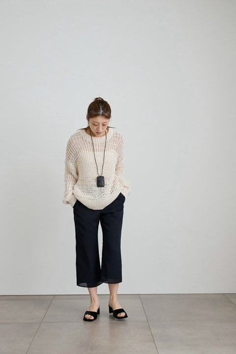 【3月中旬入荷次第お届けのご予約】anuke（アンヌーク） Tweed Mesh Capripants 62710721.