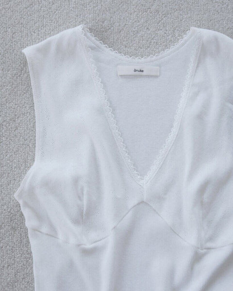 【4月中旬入荷次第お届けのご予約】anuke（アンヌーク） Vintage Patternmesh Tanktop 62710614.