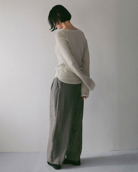 【4月下旬入荷次第お届けのご予約】anuke（アンヌーク） Woolchambray Tuck Pants 62710717.