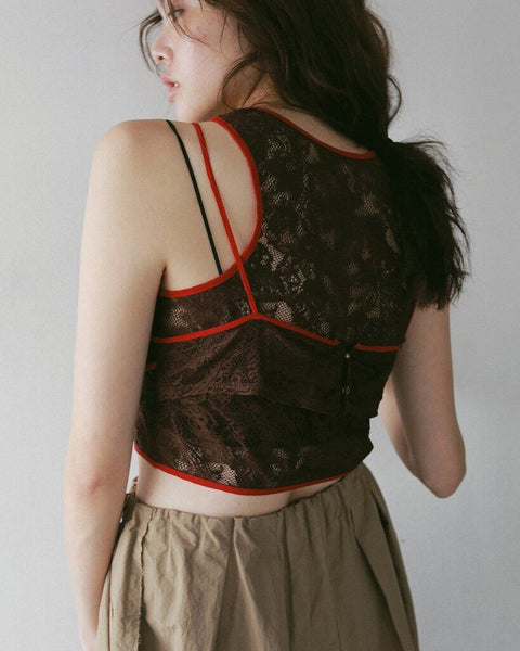 【5月上旬入荷次第お届けのご予約】anuke（アンヌーク） Lace Sleeveless Tops 62710417.
