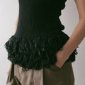 【5月中旬入荷次第お届けのご予約】anuke（アンヌーク） Americansleeve Fringe Tops 62710526.