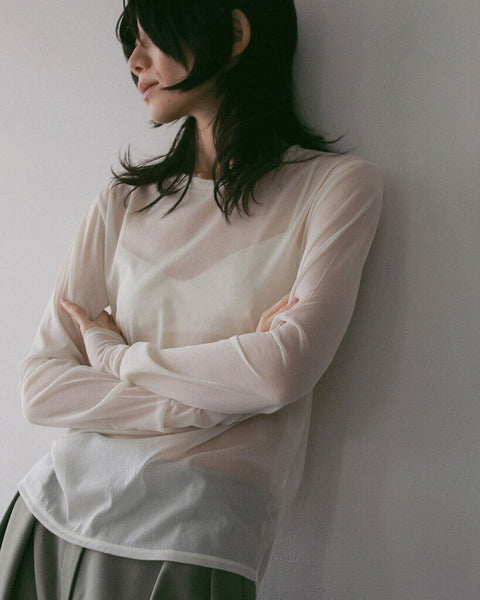 【2月中旬入荷次第お届けのご予約】anuke（アンヌーク） Slit Chiffon Tops 62710606.