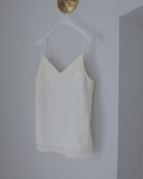 【3月上旬入荷次第お届けのご予約】anuke（アンヌーク） Twill Lace Camisole 62710404.