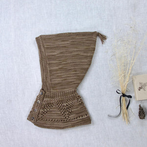 iver&isla 2024AW lace yoke balaclava -cocoa- フード、ニット帽