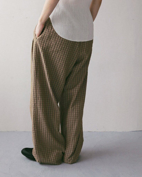 【5月上旬入荷次第お届けのご予約】anuke（アンヌーク） Suckercheck Loose Pants 62710720.
