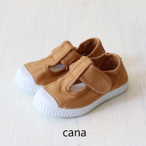 Cienta Kids T-Strap Shoes Canvas Sneakers 77997 Size 21-27 (12.5-16.5cm)