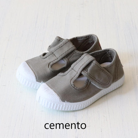 Cienta Kids T-Strap Shoes Canvas Sneakers 77997 Size 28-34 (17-21cm)