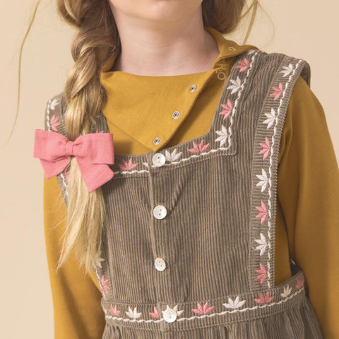 Lali Kids（ラリキッズ）2025AW Clara Romper in Cypress Corduroy　コーデュロイサロペット、オーバーオール