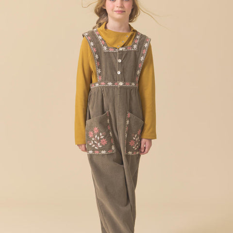 Lali Kids（ラリキッズ）2025AW Clara Romper in Cypress Corduroy　コーデュロイサロペット、オーバーオール