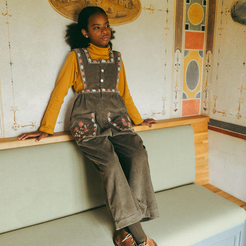 Lali Kids（ラリキッズ）2025AW Clara Romper in Cypress Corduroy　コーデュロイサロペット、オーバーオール