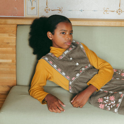 Lali Kids（ラリキッズ）2025AW Snap Turtleneck in Mustard　タートルネックトップス