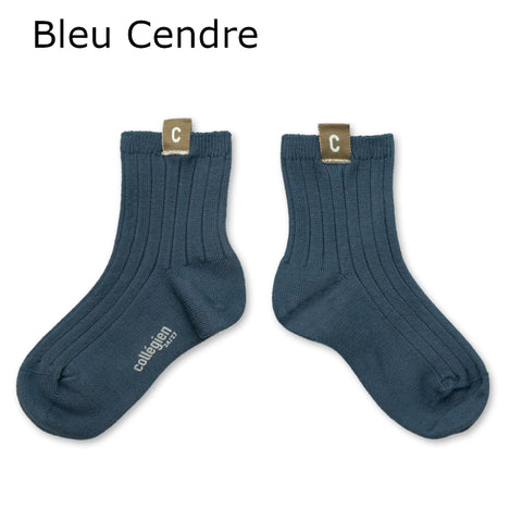 Collegien Cyril Ribbed Ankle Socks with C Label Kids Ribbed Ankle Socks [3464]