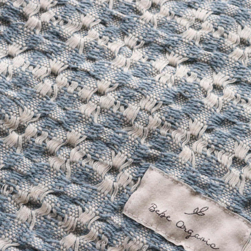 Bebe Organic（ベベオーガニック）2026AW Crochet Blanket -Blue Retro