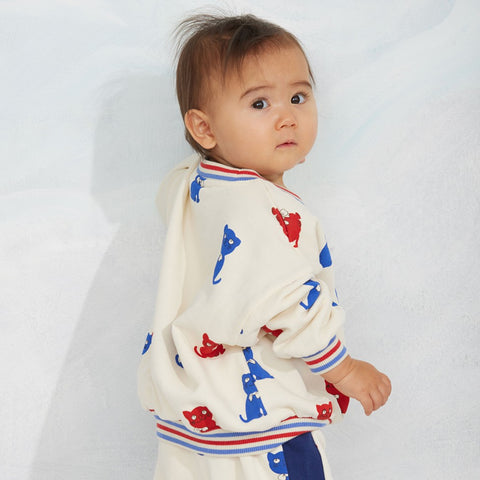 【ch2】mini rodini（ミニロディーニ） 2026AW  Kittens   jacket　 子ねこ柄 ジャケット.