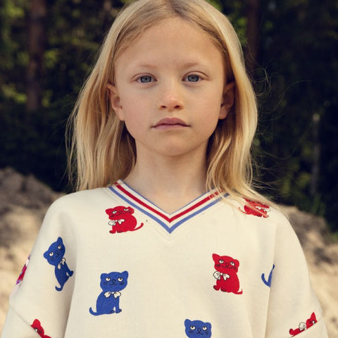 【ch2】mini rodini（ミニロディーニ） 2026AW  Kittens   jacket　 子ねこ柄 ジャケット.