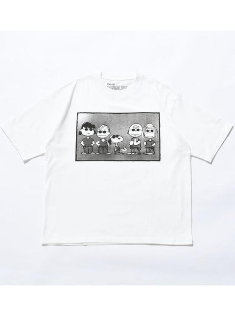 381. JOHNBULLE ジョンブル / PEANUTS SHADE GANG Tシャツ(ホワイト)ユニセックス  (JT262C03)
